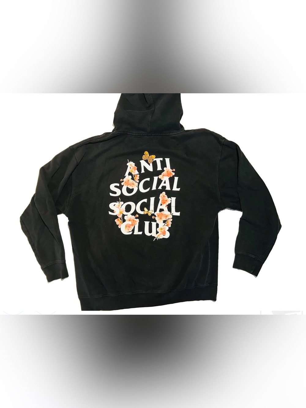 Anti Social Club Hoodie Men's XL Kkoch Butterfly Flower Blossom ASSC Sweatshirt